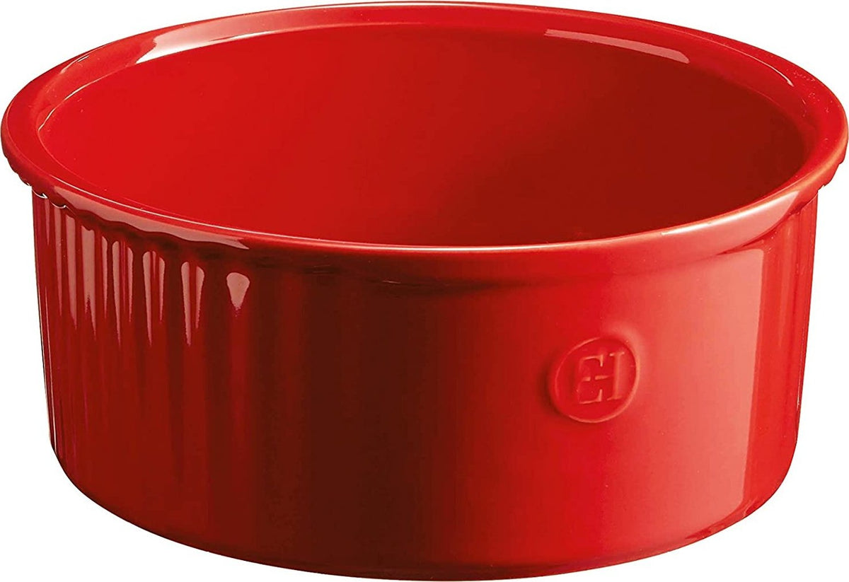 Emile Henry - DOUCEURS 9" x 8.2" Ceramic Burgundy Souffle Baking Dish - 346880