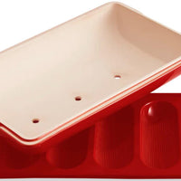 Emile Henry - GRAND CRU 15.3" x 9" x 4.1" Burgundy 5 Mini Baguette Baker - 345519 - DISCONTINUED