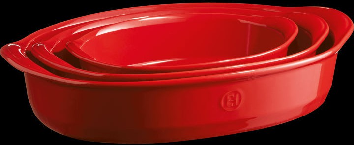 Emile Henry - ULTIME 13.7" x 8.8" Burgundy Oval Baking Dish - 349052