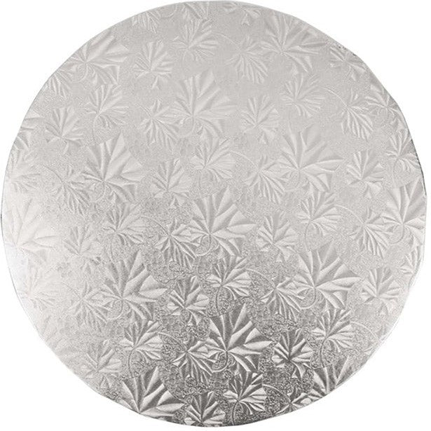 Enjay Converters - 1/0" x 0.25" Round Silver Cake Board, 24/cs - 1/4-10RS24