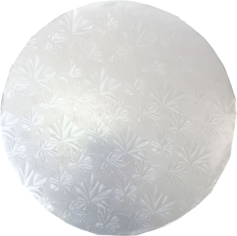 Enjay Converters - 10" x 0.5" Round Silver Cake Board, 12/cs - 1/2-10RS12