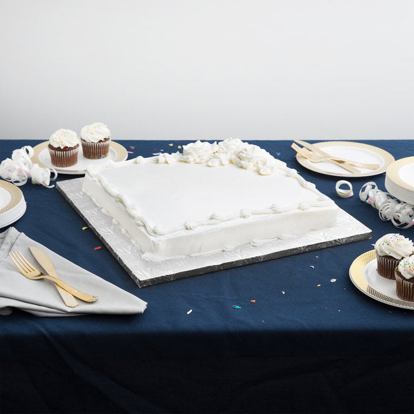 Enjay Converters - 10" x 10.25" Square Silver Cake Board, 24/cs - 1/4-10SS24
