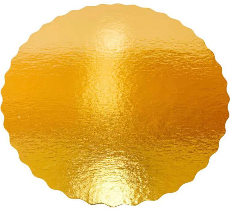 Enjay Converters - 12" Corrugated Gold Round Scallop Board, 100/Cs - ENJSW12RSGEMB