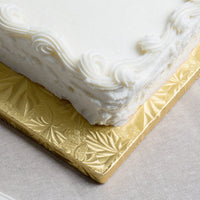 Enjay Converters - 1/2 Sheet Single Wall 13.75" x 18.75" Scallop Embossed Gold Cake Board, 50 Per Case - SW-18341334SGEMB