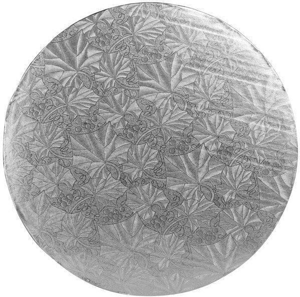 Enjay Converters - 12" x 0.25" Round Silver Cake Board, 24/cs - 1/4-12RS24