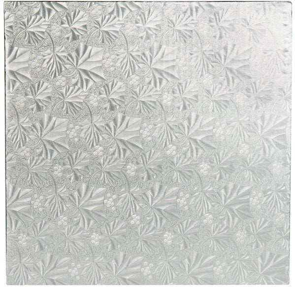 Enjay Converters - 1/2" x 12.25" Square Silver Cake Board, 24/cs - 1/4-12SS24