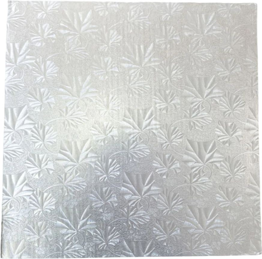 Enjay Converters - 12 x 12.5" Square Silver Cake Board, 12/cs - 1/2-12SS12 (Special Order Item)