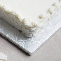 Enjay Converters - 13 x 17.5", 1/2 Slab Silver Cake Board, 12 Per Case - 1/2-1317S12 (Special Order Item)