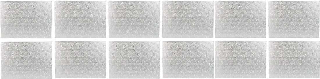 Enjay Converters - 13 x 17.5", 1/2 Slab Silver Cake Board, 12 Per Case - 1/2-1317S12 (Special Order Item)