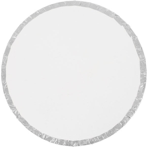 Enjay Converters - 16" x 0.5" Round Silver Cake Board, 12/cs - 1/2-16RS12