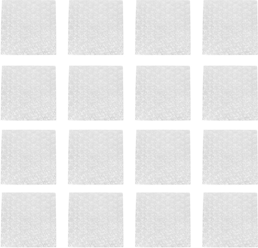 Enjay Converters - 16" x 16" x 0.5" Square Silver Cake Board, 12/cs - 1/2-16SS12 (Special Order Item)