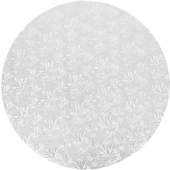 Enjay Converters - 18" x 0.25" Round Silver Cake Board, 24/cs - 1/4-18RS24
