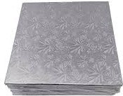 Enjay Converters - 18" x 18" x 1/2" Square Silver Cake Board Straight Edge, 6 Per Pack - 1/2-18SS