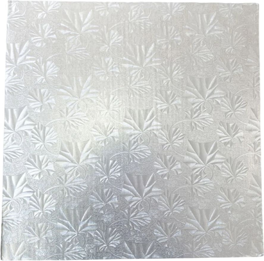 Enjay Converters - 18 x 18.5" Square Silver Cake Board, 12/cs - 1/2-18SS12 (Special Order Item)