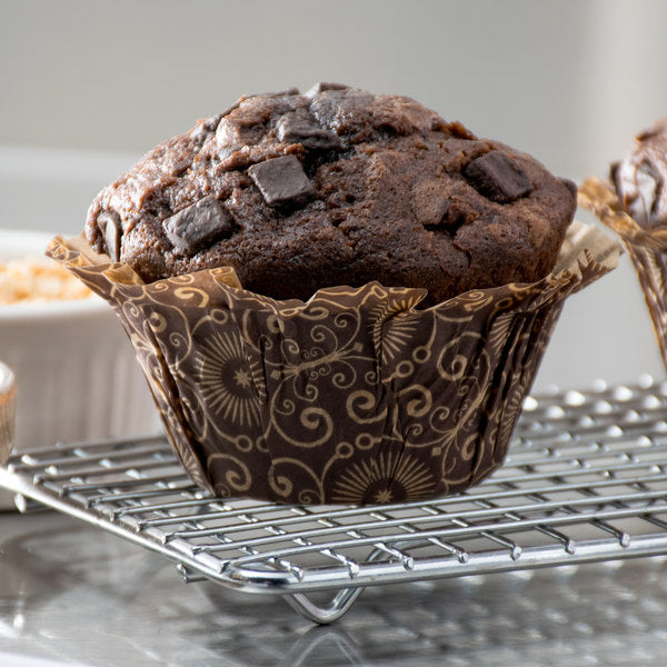 Enjay Converters - 2" x 1.25" U5130 Chocolate Baking Cup, 20tbs/cs - BC-U5130-BROWN (Special Order Item)