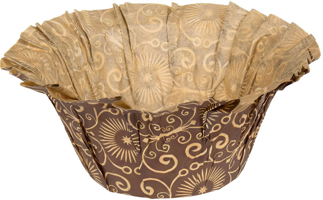 Enjay Converters - 2" x 1.25" U5130 Chocolate Baking Cup, 20tbs/cs - BC-U5130-BROWN (Special Order Item)