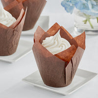 Enjay Converters - 2" x 6.75" x 6.75" Tulip Chocolate Bake Cup, 100/Cs - Tulip - 160mm