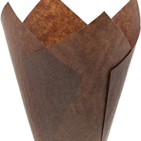 Enjay Converters - 2" x 6.75" x 6.75" Tulip Chocolate Bake Cup, 100/Cs - Tulip - 160mm