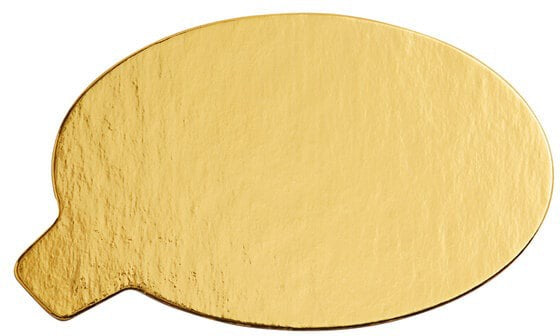 Enjay Converters - 3.19" Oval Gold Tab Cake Board, 500/cs - .045-OVALTG