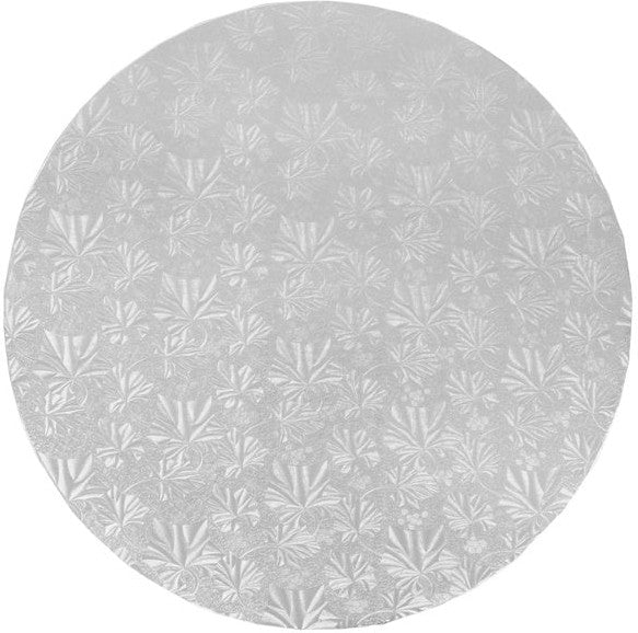 Enjay Converters - 6" x 0.25" Round Silver Cake Board, 24/cs - 1/4-6RS24U