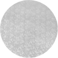 Enjay Converters - 6" x 0.25" Round Silver Cake Board, 24/cs - 1/4-6RS24U