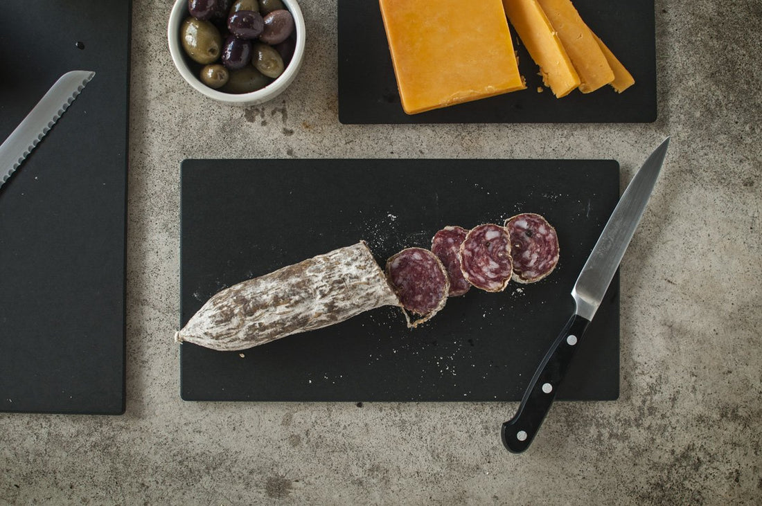 Epicurean - 11.125" x 6.125" Display Rectangles Cutting and Serving Board, Slate with 1/4" Profile - 020-120602