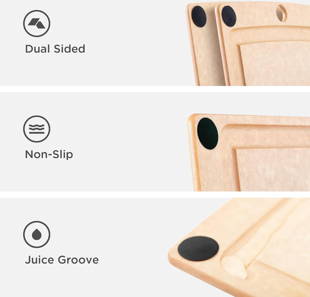 Epicurean - 11.5" × 9" All-in-One Series Cutting Board, Natural/Black with 1/4" Profile - 505-120901003