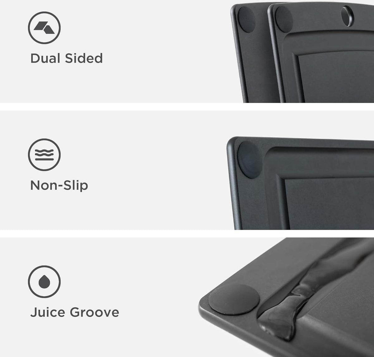 Epicurean - 11.5" × 9" All-in-One Series Cutting Board, Slate/Black with 1/4" Profile - 505-120902003