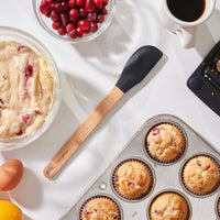 Epicurean - 12.5" Silicone Series Utensils, Small Spatula, Natural + Black with 1/4" Profile - 023-108010320