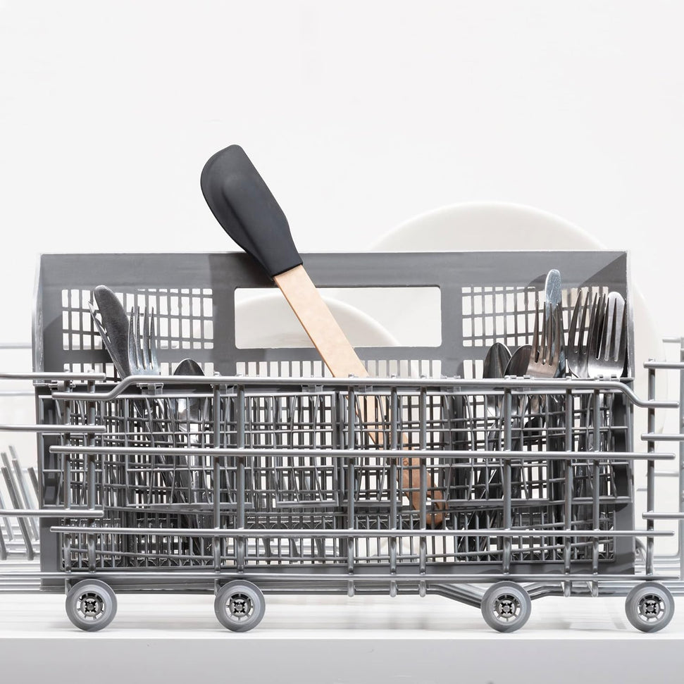 Epicurean - 12.5" Silicone Series Utensils, Small Spatula, Natural + Black with 1/4" Profile - 023-108010320