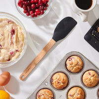 Epicurean - 12.75" Silicone Series Utensils, Large Spatula, Natural + Black with 1/4" Profile - 023-308010320