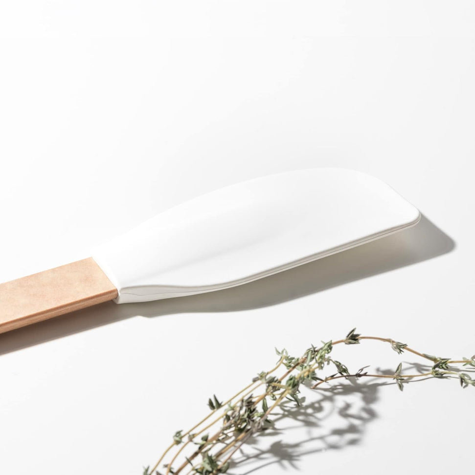 Epicurean - 12.75" Silicone Series Utensils, Large Spatula, Natural + White with 1/4" Profile - 023-308010720