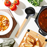 Epicurean - 13" Gourmet Series Utensils, Ladle, Natural + Black with 1/4" Profile - 016-004010320