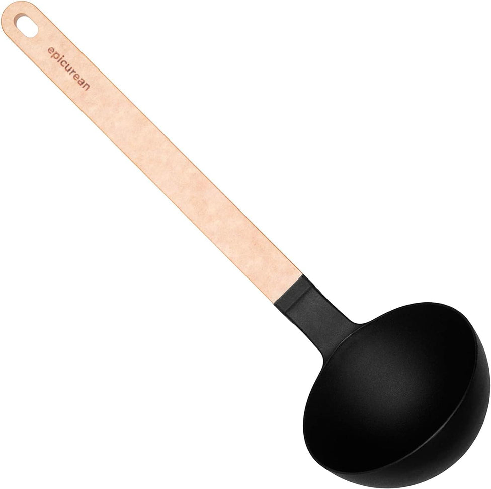 Epicurean - 13" Gourmet Series Utensils, Ladle, Natural + Black with 1/4" Profile - 016-004010320