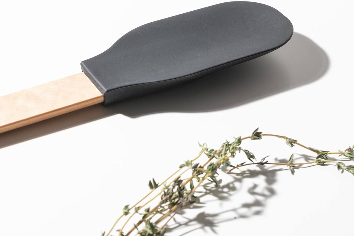 Epicurean - 13" Silicone Series Utensils, Small Spoonula, Natural + Black with 1/4" Profile - 023-408010320