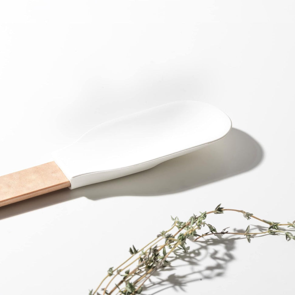 Epicurean - 13" Silicone Series Utensils, Small Spoonula, Natural + White with 1/4" Profile - 023-408010720