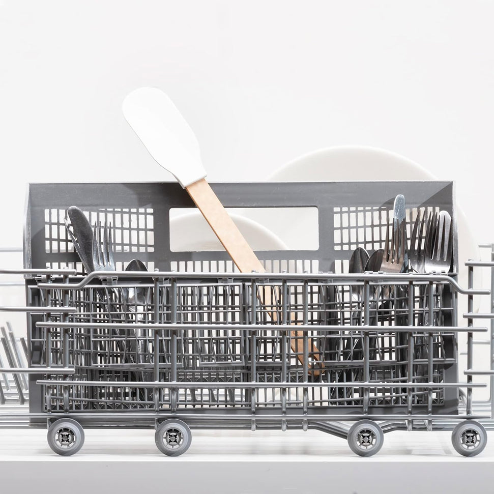 Epicurean - 13" Silicone Series Utensils, Small Spoonula, Natural + White with 1/4" Profile - 023-408010720