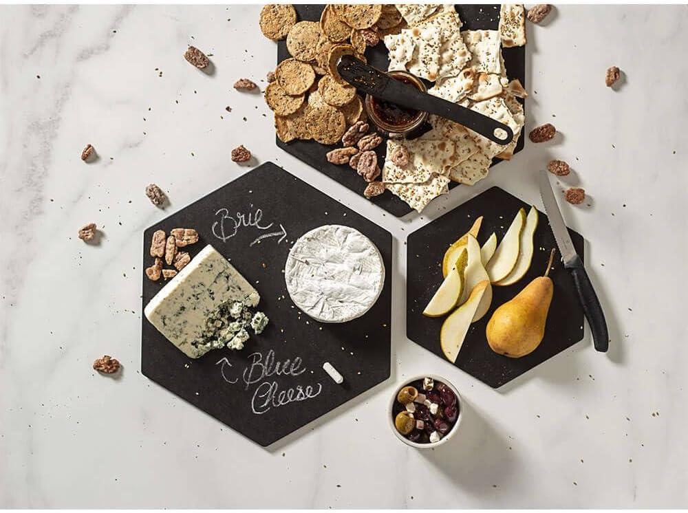 Epicurean - 13" × 11.25" Display Hexagons, Slate with 1/4" Profile Serving and Cutting Board - 020-1311HEX02