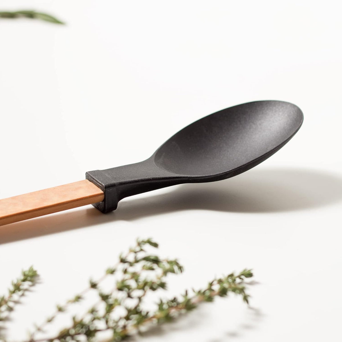 Epicurean - 13.25" Gourmet Series Utensils, Medium Spoon, Natural + Black with 1/4" Profile - 016-101010320