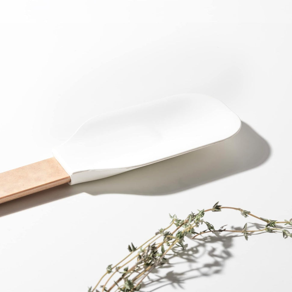 Epicurean - 13.25" Silicone Series Utensils, Large Spoonula, Natural + White with 1/4" Profile - 023-608010720