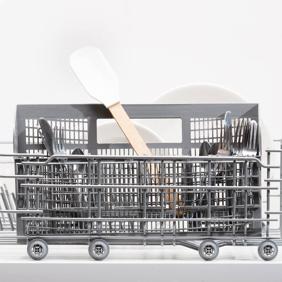 Epicurean - 13.25" Silicone Series Utensils, Large Spoonula, Natural + White with 1/4" Profile - 023-608010720