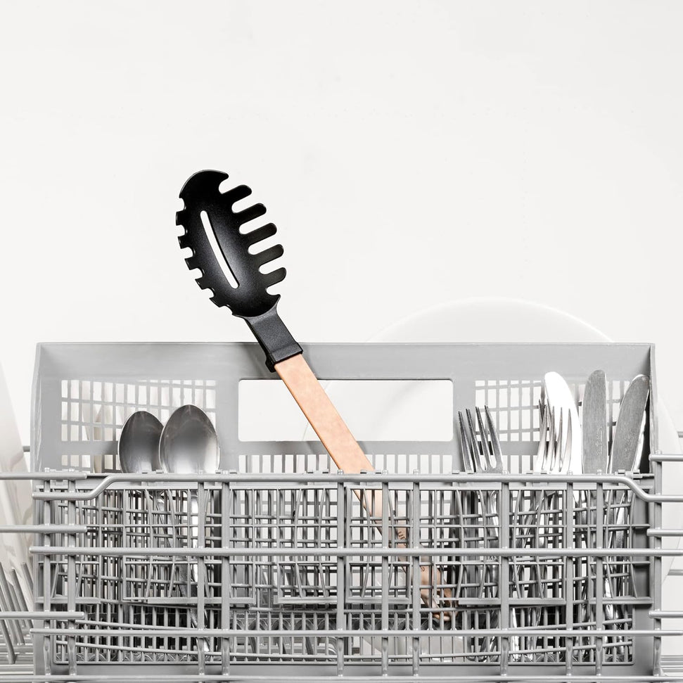 Epicurean - 13.5" Gourmet Series Utensils, Pasta Server, Natural + Black with 1/4" Profile - 016-005010320