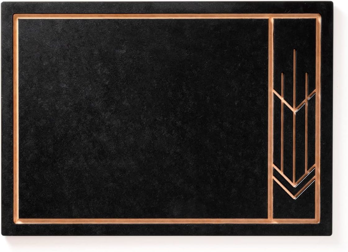 Epicurean - 13.75" × 9.75" Frank Lloyd Wright® Cut & Serve Boards Cutting Board, Slate/Natural with 1/4" Profile - 555-14100201FLW