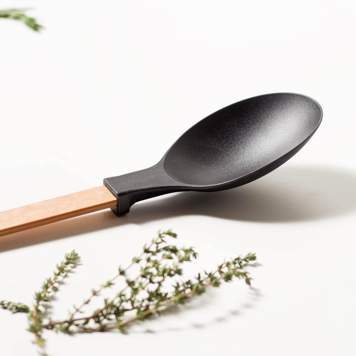Epicurean - 14" Gourmet Series Utensils, Large Spoon, Natural + Black with 1/4" Profile - 016-001010320