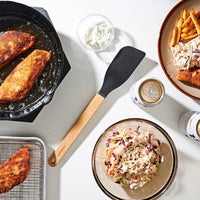 Epicurean - 14" Gourmet Series Utensils, Saute Tool/Natural + Black with 1/4" Profile - 016-003010320