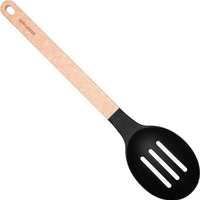 Epicurean - 14" Gourmet Series Utensils, Slotted Spoon, Natural + Black with 1/4" Profile - 016-009010320