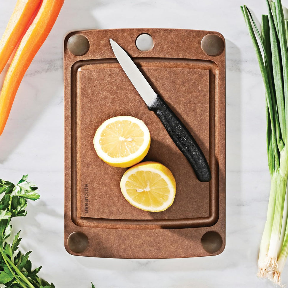 Epicurean - 14.5" × 11.25" All-in-One Series Cutting Board, Nutmeg/Brown with 1/4" Profile - 505-151103002