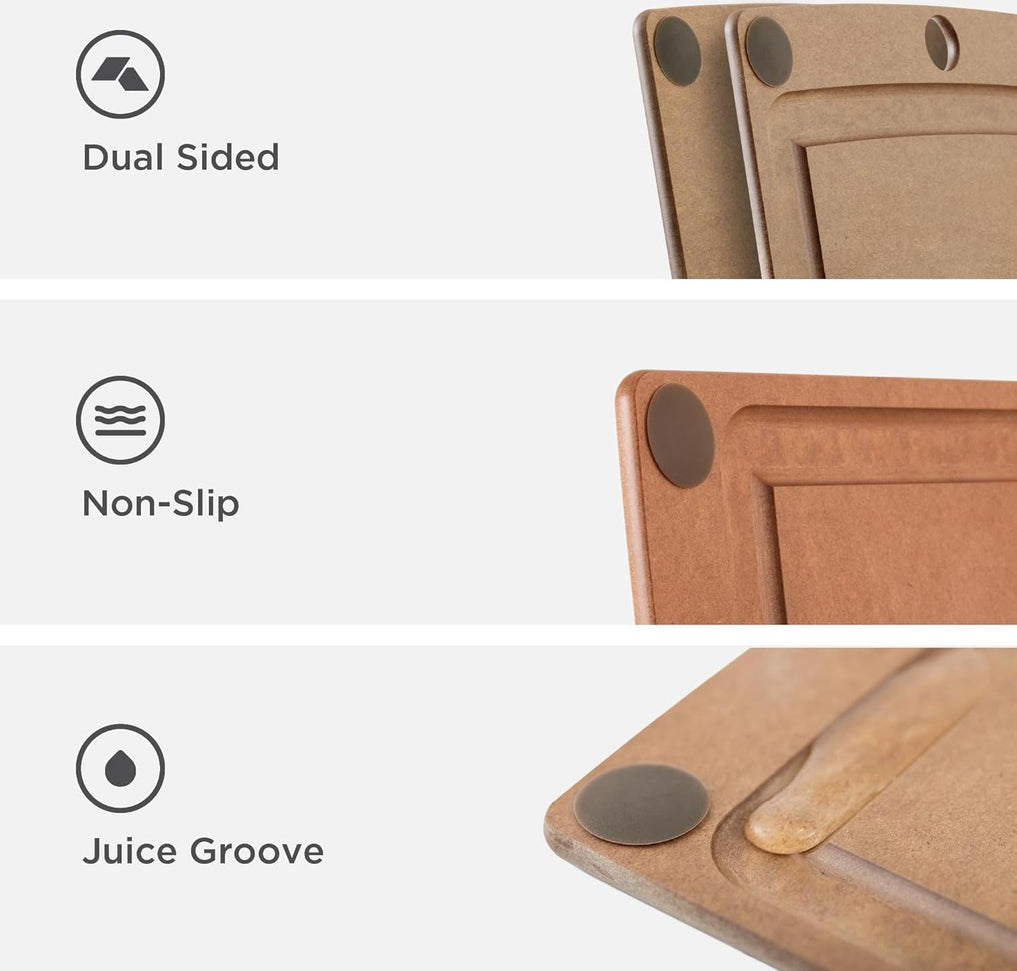 Epicurean - 14.5" × 11.25" All-in-One Series Cutting Board, Nutmeg/Brown with 1/4" Profile - 505-151103002