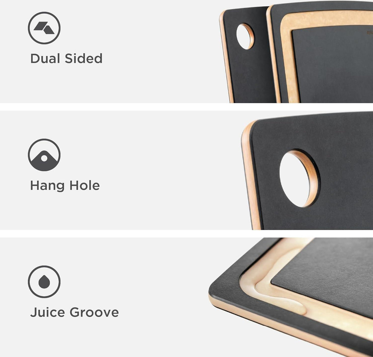 Epicurean - 27" × 17.5" Gourmet Series Cutting Board, Slate/Natural with 3/8" Profile - 003-27180201 - DISCONTINUED