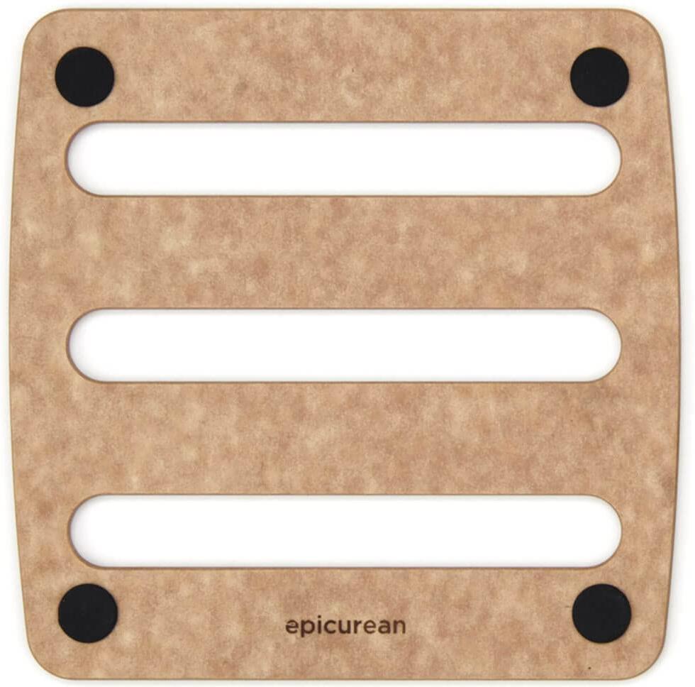 Epicurean - 7" × 7" Trivets, Natural/Black with 3/16" Profile - 010-07070103